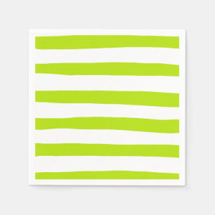 Serviette En Papier Des rayures inégales dans la chaux Vert et Blanc
