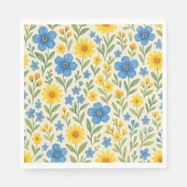 Serviette En Papier Des serviettes à fleurs ! (Devant)