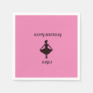 Serviette En Papier Des serviettes d'anniversaire Ballerina avec nom.