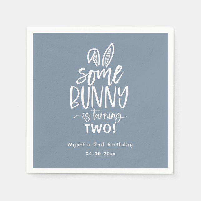 Serviette En Papier Des serviettes d'anniversaire de lapin (Devant)