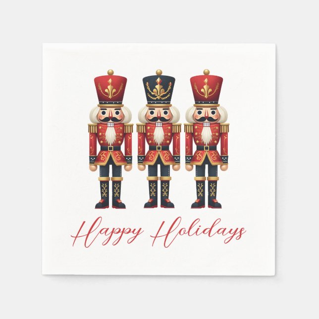 Serviette En Papier Des soldats de Nutcracker heureux vacances (Devant)