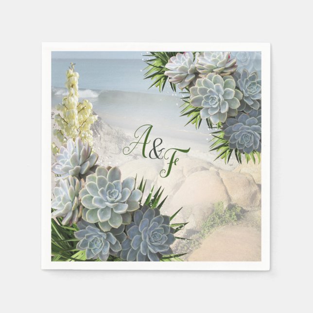 Serviette En Papier Des teintes succulentes de serviettes de bleus pâl (Devant)