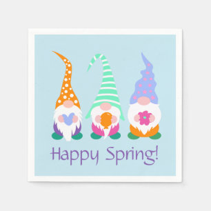 Serviette En Papier Des voeux de printemps colorés