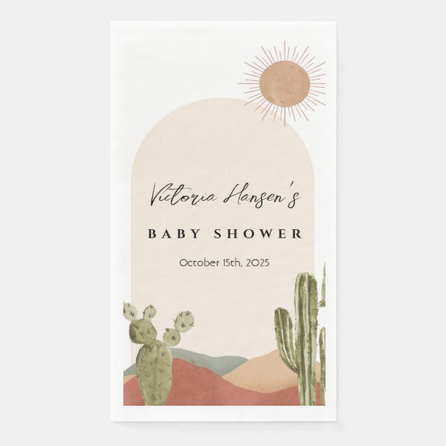 Serviette En Papier Desert Baby Shower (Devant)