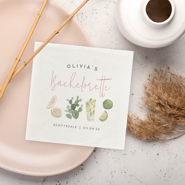 Serviette En Papier Desert Boho Personnalisé Bachelorette Party (Créateur téléchargé)