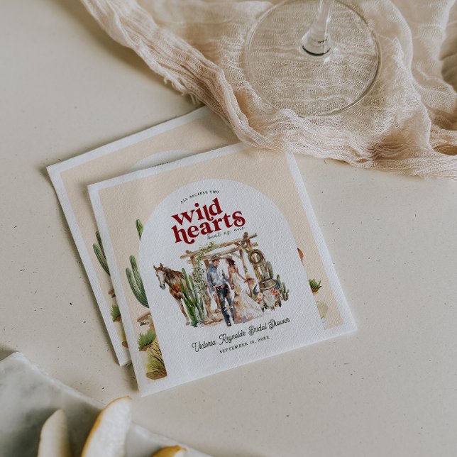 Serviette En Papier Désert de Boho Ouest | FÊTE DES MARIÉES (Créateur téléchargé)