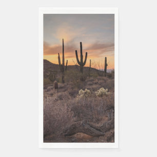 Serviette En Papier Désert du sud-ouest de Cactus Sunset