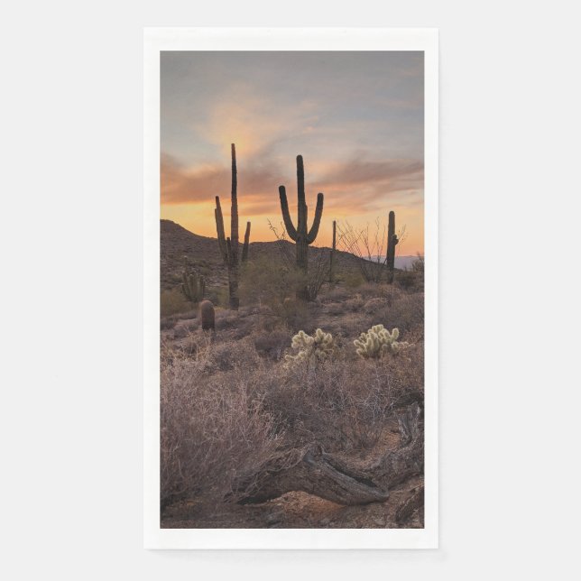 Serviette En Papier Désert du sud-ouest de Cactus Sunset (Devant)