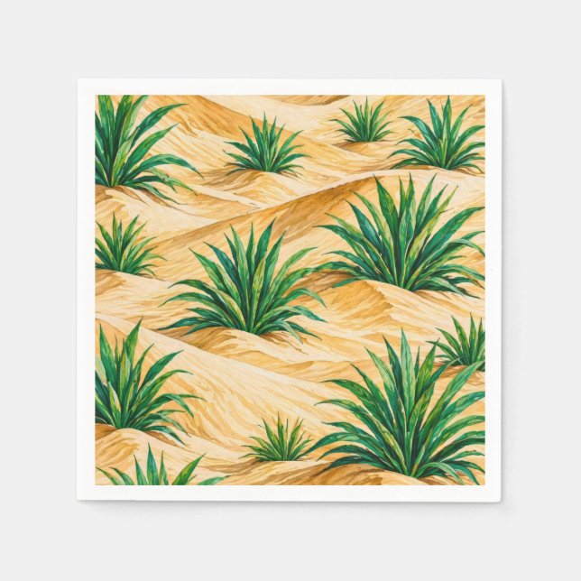 Serviette En Papier Desert Dunes Agave Pattern (Devant)