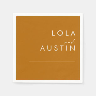 Serviette En Papier Désert simple Serviettes de Mariage orange brûlé