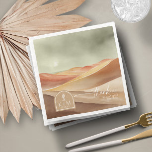 Serviette En Papier Desert Vibes Mariage Paysage Merci ID1019