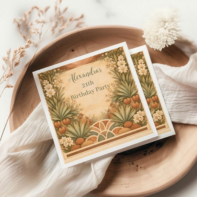 Serviette En Papier Desert Wildflower Garden Birthday (Créateur téléchargé)