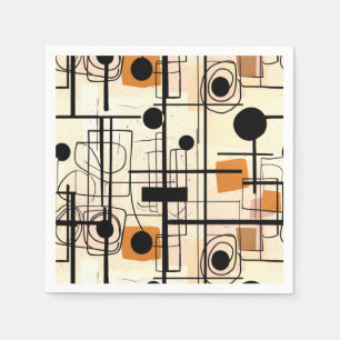 Serviette En Papier Design abstrait moderne, lignes dynamiques Lancer 