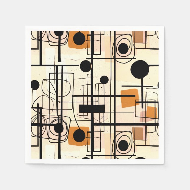 Serviette En Papier Design abstrait moderne, lignes dynamiques Lancer  (Devant)
