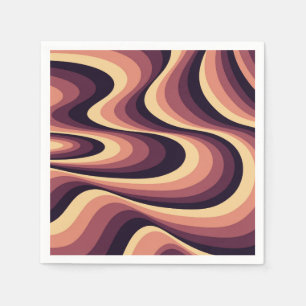 Serviette En Papier Design abstrait violet, rose et beige
