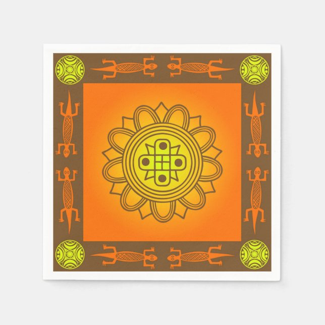 Serviette En Papier Design africain (Devant)