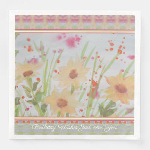 Serviette En Papier Design d'aquarelle florale