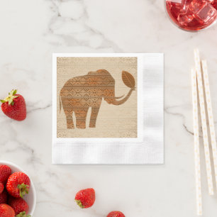 Serviette En Papier Design d'art tribal des éléphants