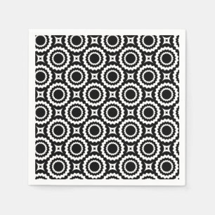 Serviette En Papier Design de cercles en zigzag noir mignon