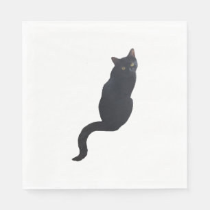 Serviette En Papier Design de chat noir