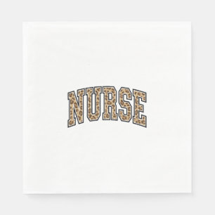 Serviette En Papier Design de chemise universitaire infirmière léopard