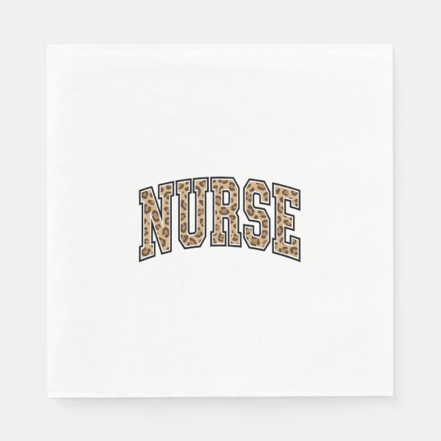 Serviette En Papier Design de chemise universitaire infirmière léopard (Devant)