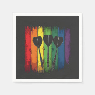 Serviette En Papier Design de fléchettes vintage avec couleurs LGBTQ V