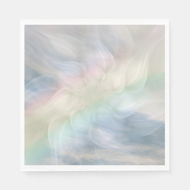 Serviette En Papier Design de mandala fleuri Rainbow Pastel (Devant)