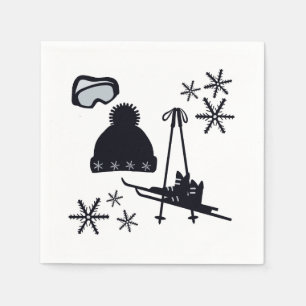Serviette En Papier Design de neige de différents objets