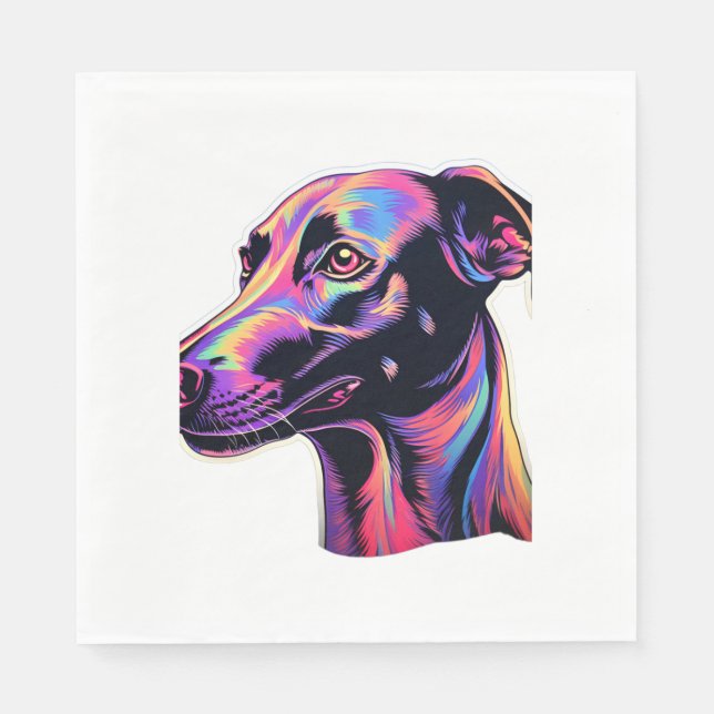 Serviette En Papier Design de néon Greyhound (Devant)