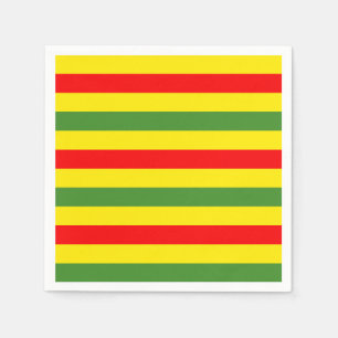 Serviette En Papier Design de rayures rouges jaunes vertes