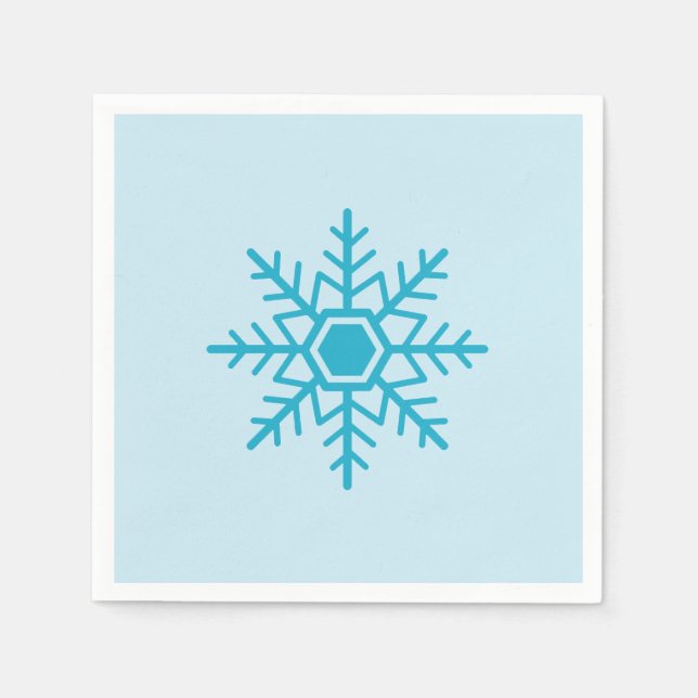 Serviette En Papier Design de snowflacon bleu (Devant)