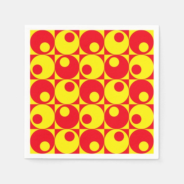 Serviette En Papier Design de style rétro (Devant)