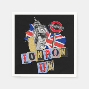 Serviette En Papier Design de style rétro à Londres