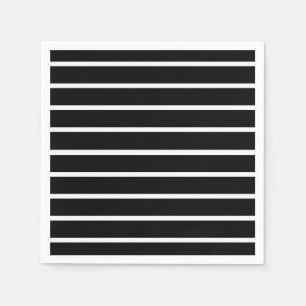 Serviette En Papier Design en bandes noir et blanc