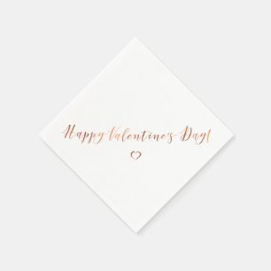 Serviette En Papier Design en cuivre métallique Valentine's Day