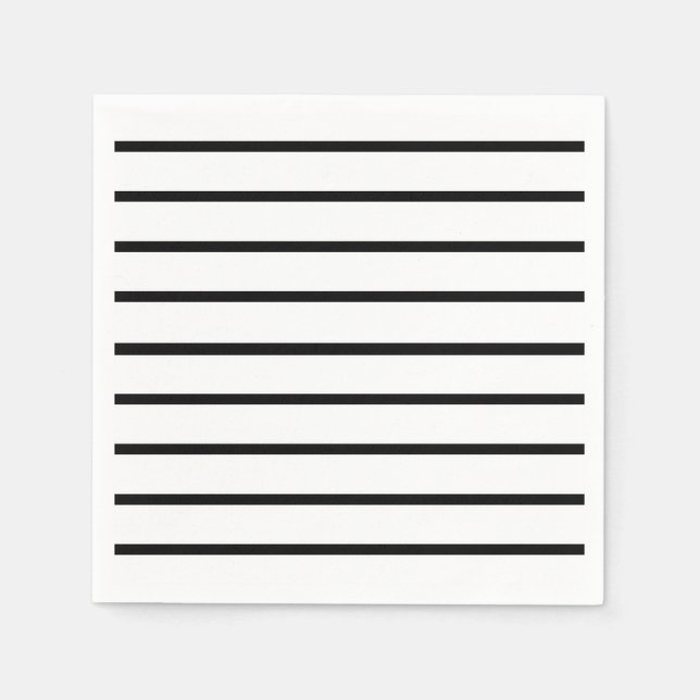 Serviette En Papier Design en rayures blanches et noires (Devant)