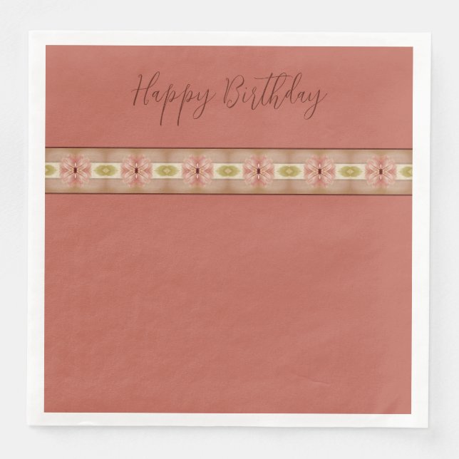 Serviette En Papier Design Floral Avec Rose (Devant)