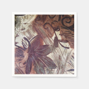 Serviette En Papier Design floral Brown Abstrait 1