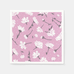 Serviette En Papier Design Floral Rose - Art Fleur Élégant