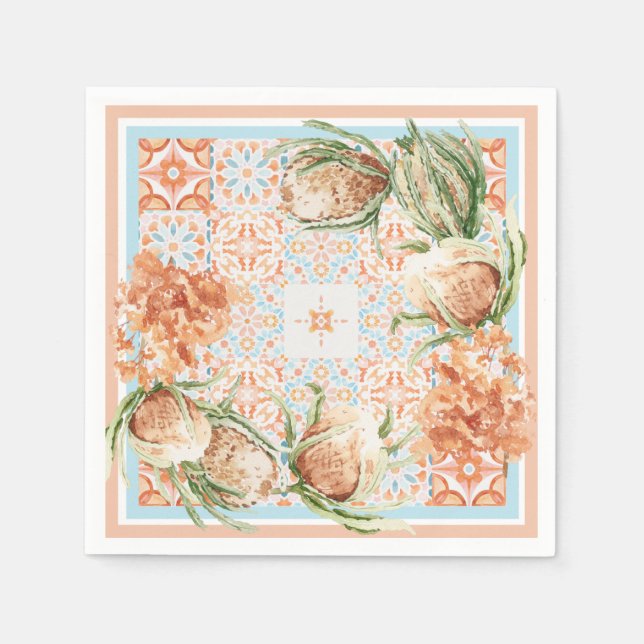 Serviette En Papier Design foulard floral (Devant)