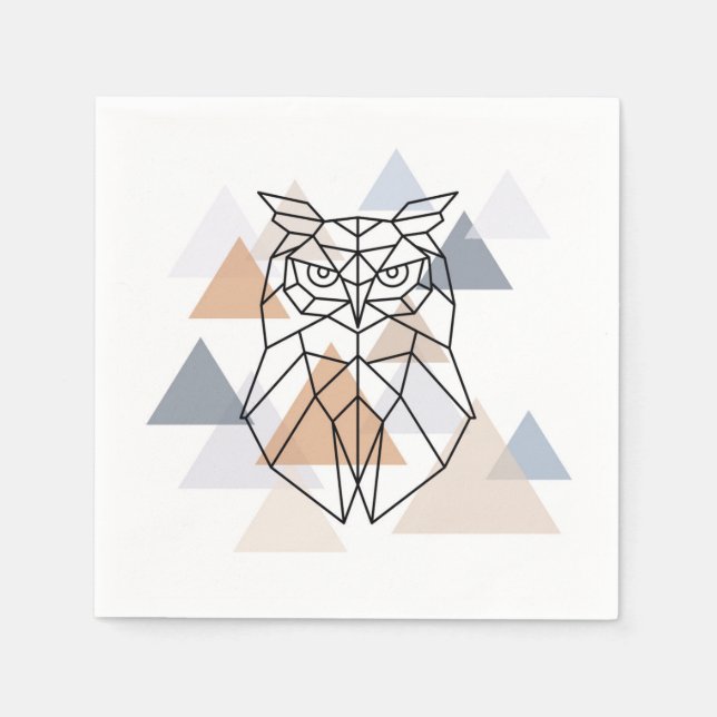Serviette En Papier Design géometric owl (Devant)