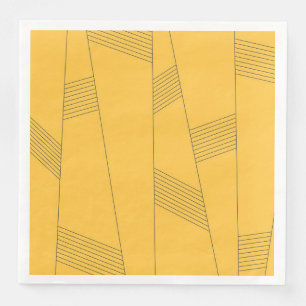 Serviette En Papier Design graphique abstrait simple, jaune et moderne