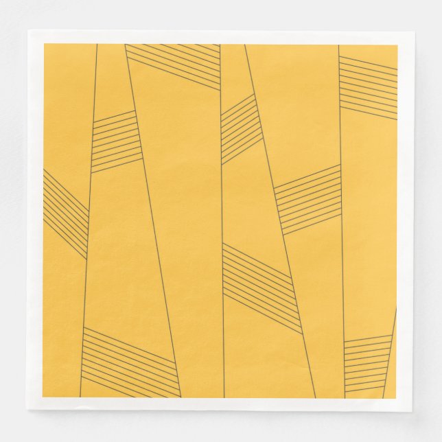 Serviette En Papier Design graphique abstrait simple, jaune et moderne (Devant)