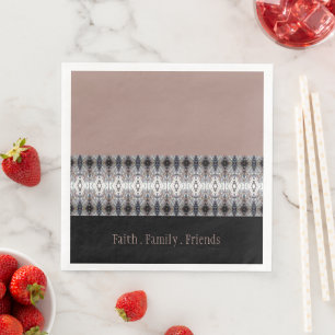 Serviette En Papier Design moderne à motifs avec gris bleu et noir