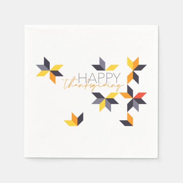 Serviette En Papier Design moderne et gai du Bon thanksgiving (Devant)