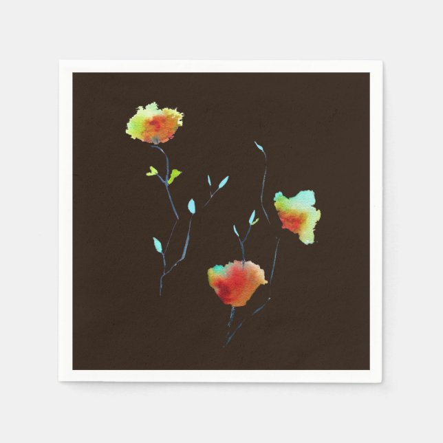 Serviette En Papier Design moderne simple d'art floral abstrait (Devant)