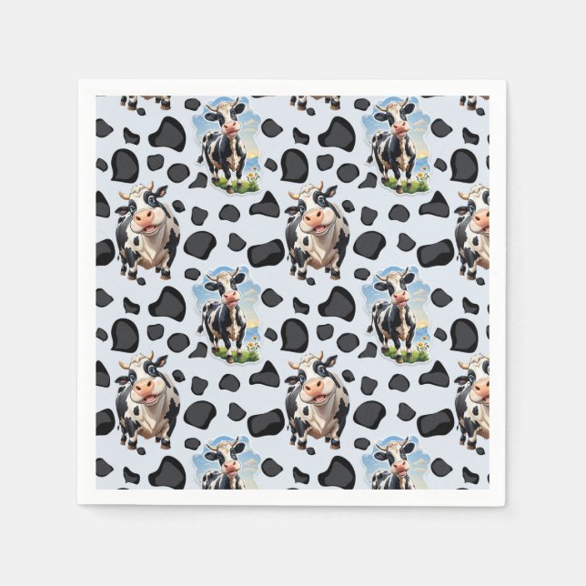 Serviette En Papier Design Motif animal de vache (Devant)