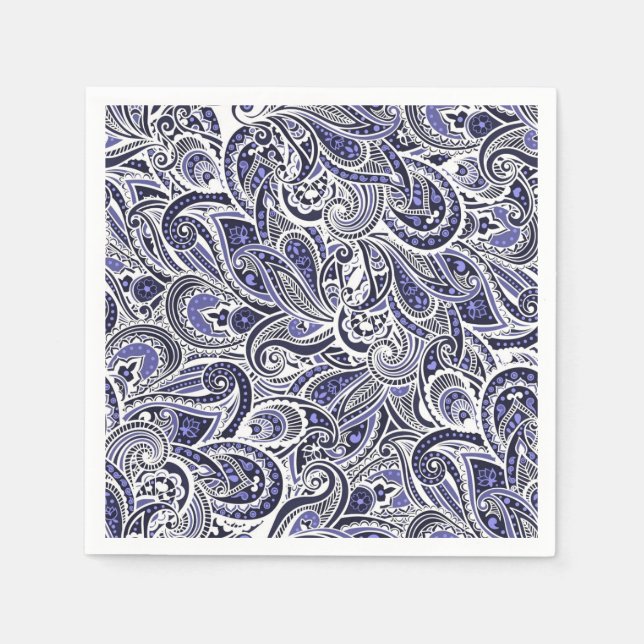 Serviette En Papier Design motif bleu pâle (Devant)