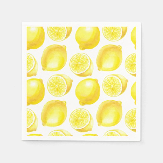 Serviette En Papier Design motif citron (Devant)